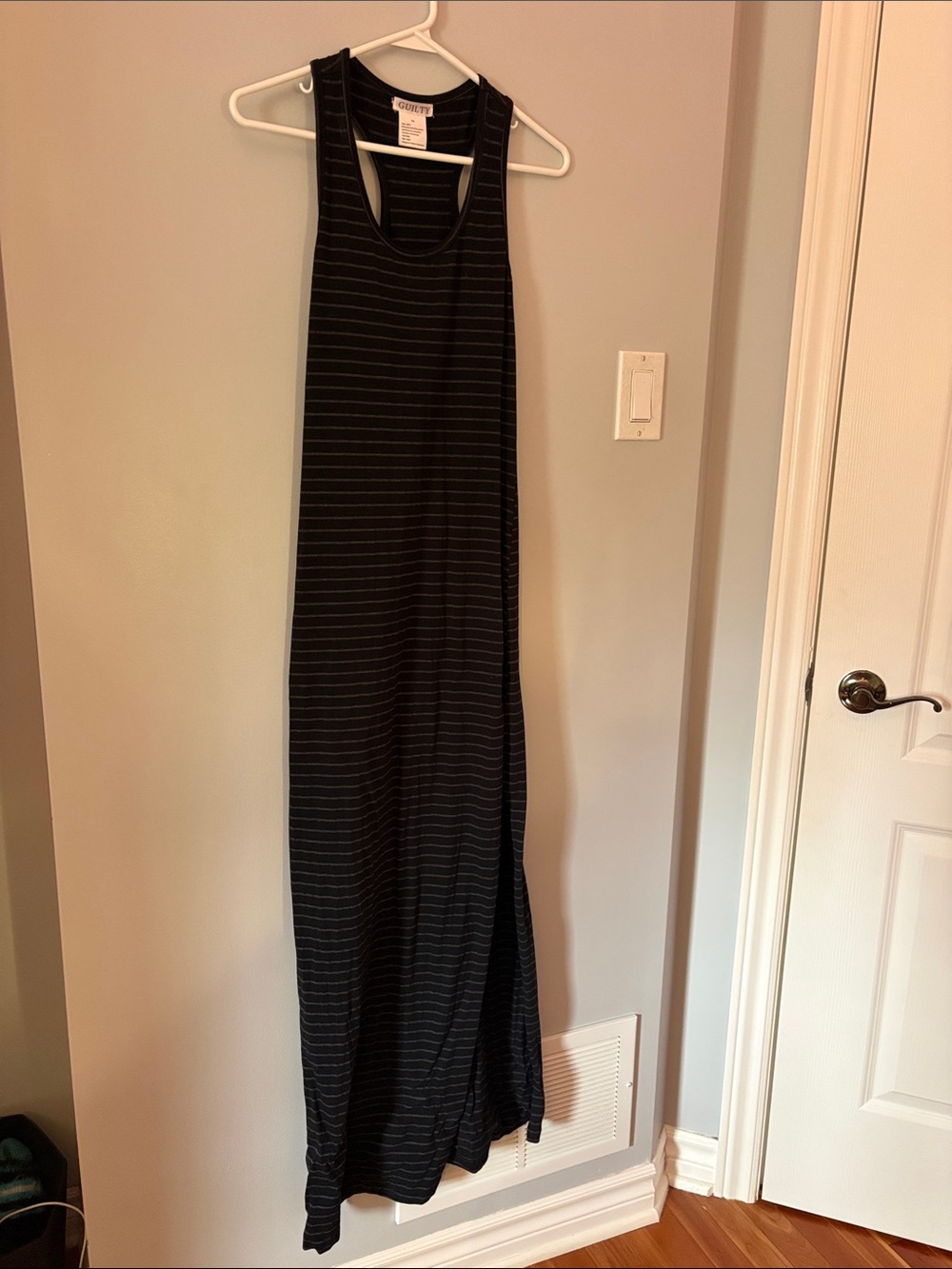 Black Striped Racerback Maxi Dress